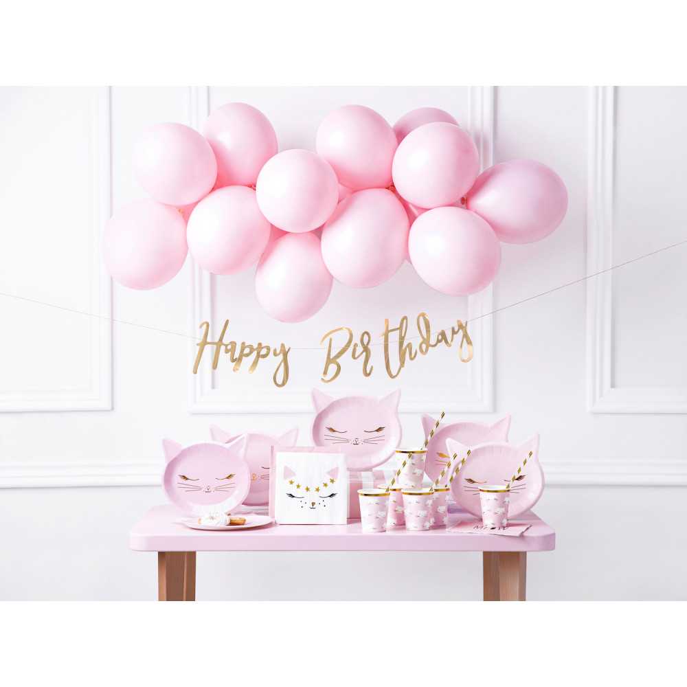 Kit de décoration anniversaire Chat rose