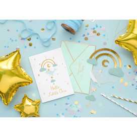 Carte de vœux avec suspension décorative bleu clair