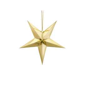 Étoile de décoration dorée, 45cm
