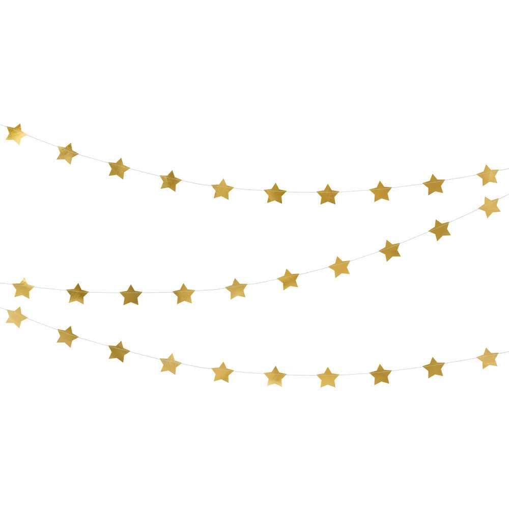 Guirlande petites étoiles dorées, 3,6m