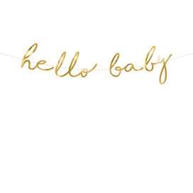 Guirlande "Hello Baby" dorée 18x70cm