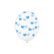 Ballons transparents à coeurs bleus clairs, 30cm