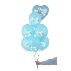 Ballons "Mom to Be" bleu clair, 30cm