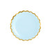Assiettes en carton bleu clair, bords ovalés, 6 pc