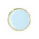 Assiettes en carton bleu clair, bords ovalés, 6 pc