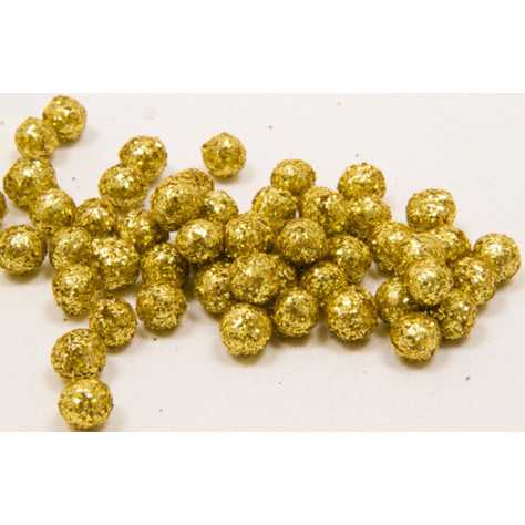 Mini boules pailletées dorées 8 mm 10 gr