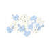 24 Confettis de table landau bébé bleu et blanc 10 g