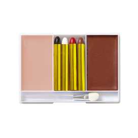 Set de MAQUILLAGE DE PIRATE ( 4 crayons de maquillage, maquillage chair et marron en applicateur)