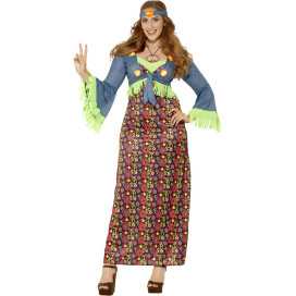 Déguisement robe longue hippie femme