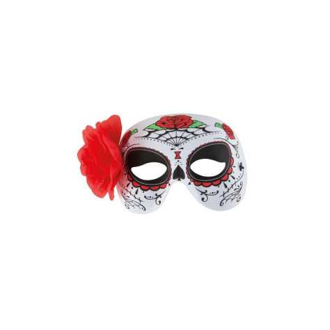 Demi masque avec fleur Día de los Muertos