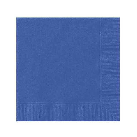20 Serviettes en papier bleues 33 x 33 cm