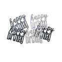 Confettis gris/noir Happy Birthday