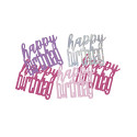 Confettis rose/gris Happy Birthday
