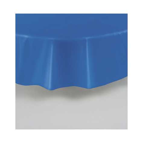 Nappe ronde en plastique bleue 213 cm