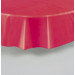 Nappe jetable ronde en plastique rouge 2m13