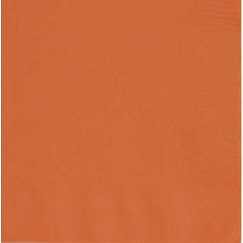 50 Serviettes en papier orange 33 x 33 cm