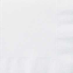 50 Serviettes en papier blanches 33 x 33 cm