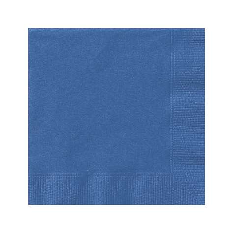 50 Serviettes en papier bleues 33 x 33 cm