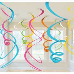 12 suspensions spirales multicolores