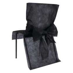 10 Housses de chaise Premium noires 50 x 95 cm