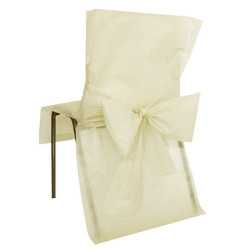 10 Housses de chaise Premium ivoire 50 x 95 cm
