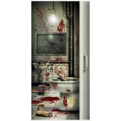 Décoration de porte toilette en sang 76,2 x 152 cm