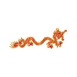 Décoration murale dragon rouge et or Nouvel an Chinois