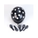 6 Ballons en latex noirs à pois blanc 30 cm