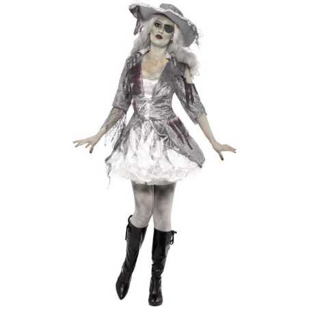 Déguisement fantôme pirate effet satiné femme Halloween