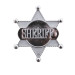 Etoile de sheriff argentée 7.5 cm