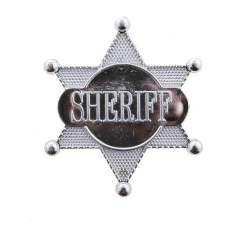Etoile de sheriff argentée 7.5 cm