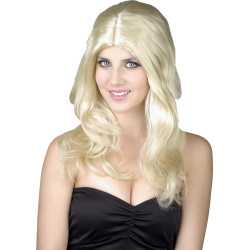 Perruque blonde ondulée femme