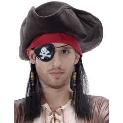 Perruque chapeau de pirate homme