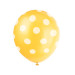 6 Ballons en latex jaune à pois blanc 30 cm