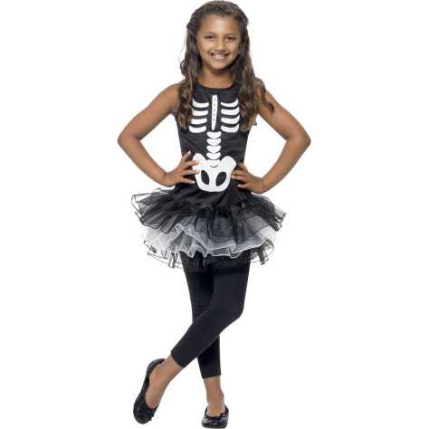Déguisement squelette tutu noir fille Halloween