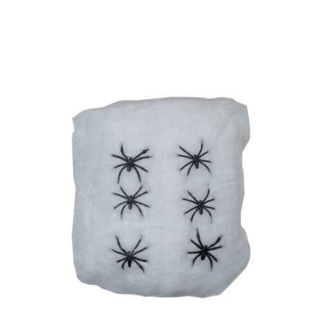 Toile d'araignée blanche avec araignées 100 g Halloween