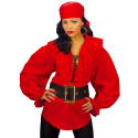 Chemise rouge pirate femme