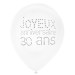8 Ballons en latex 30 ans anniversaire chic 23 cm