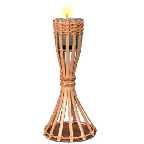 Décoration de table torche en bambou 28 cm