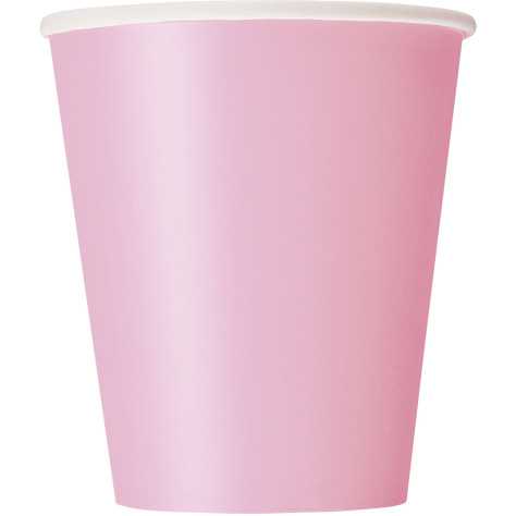 8 Gobelets en carton rose clair 210 ml