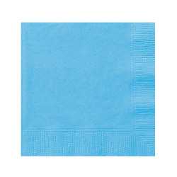 50 Serviettes en papier bleu ciel 33 x 33 cm