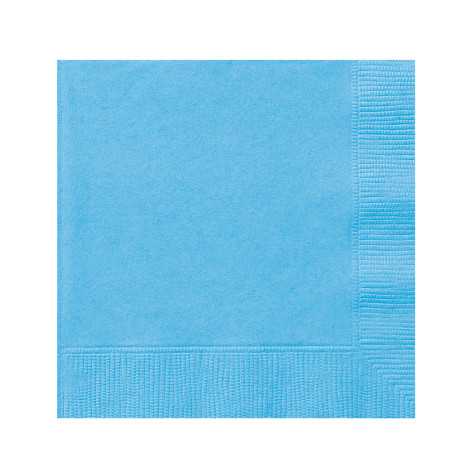 50 Serviettes en papier bleu ciel 33 x 33 cm