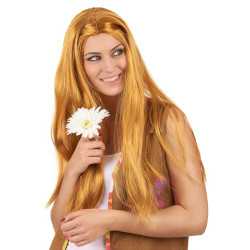 Perruque longue hippie rousse femme