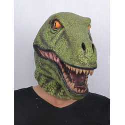 Masque latex dinosaure vert adulte