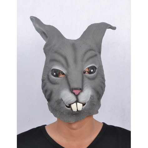 Masque latex lapin gris adulte
