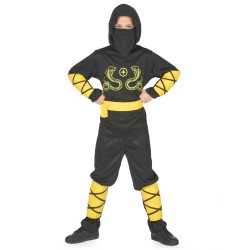 Déguisement ninja noir et jaune garçon