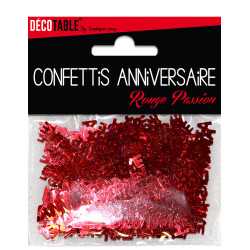 Confettis Joyeux anniversaire rouge passion