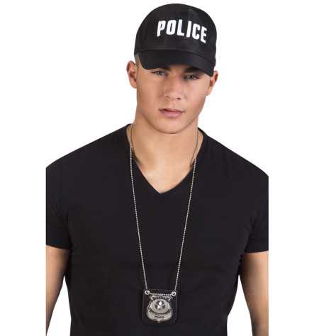 Collier badge policier adulte