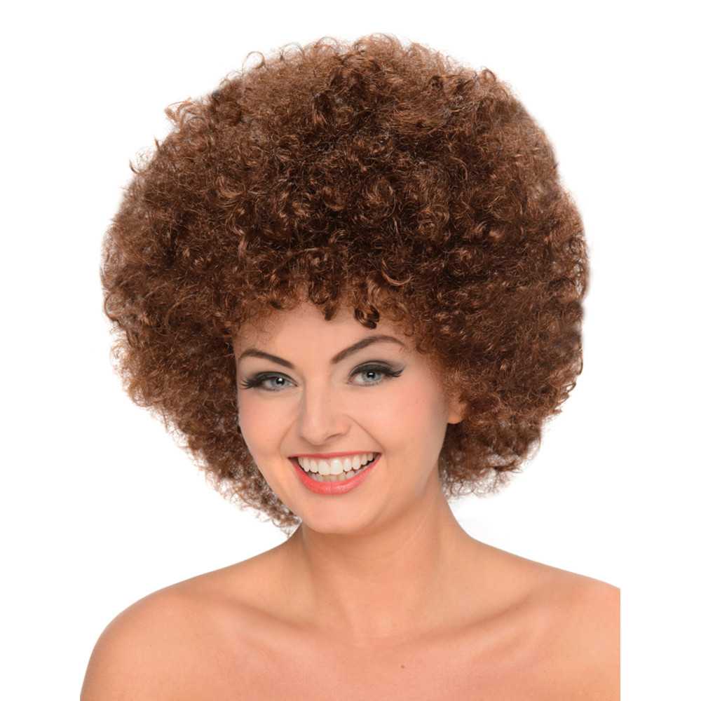 Perruque afro chatain femme