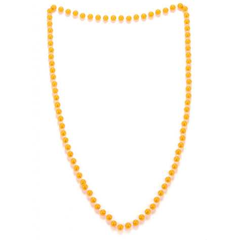 Collier perles orange adulte